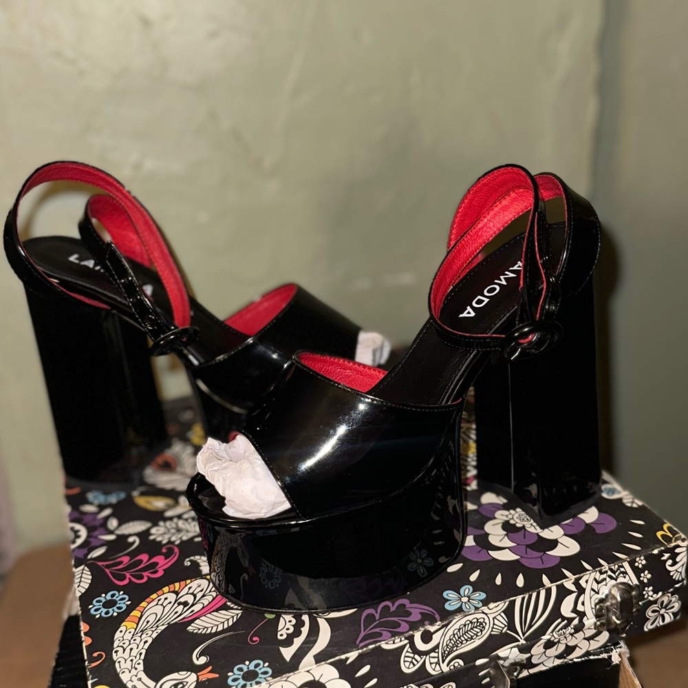 Used Dolls Kill Wicked Chick Flick Patent Heels Lamoda size 7